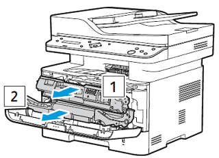 Remove the toner cartridge, then removed the drum cartridge from the printer