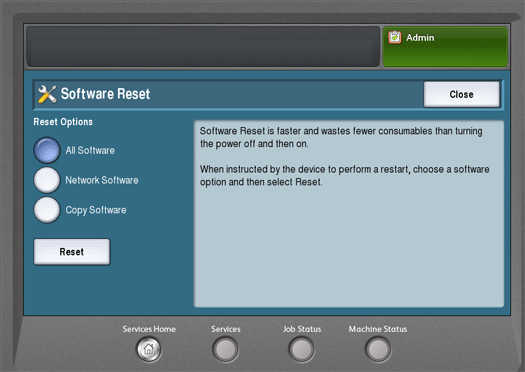 Troubleshooting Software Resets Screen