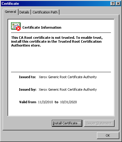 CWIS Certificate Install