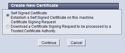Create New Certificate
