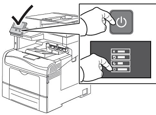 power OFF printer at Control Panel