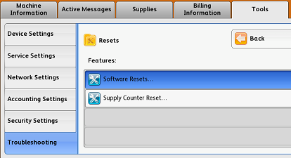 Select the Software Resets Button